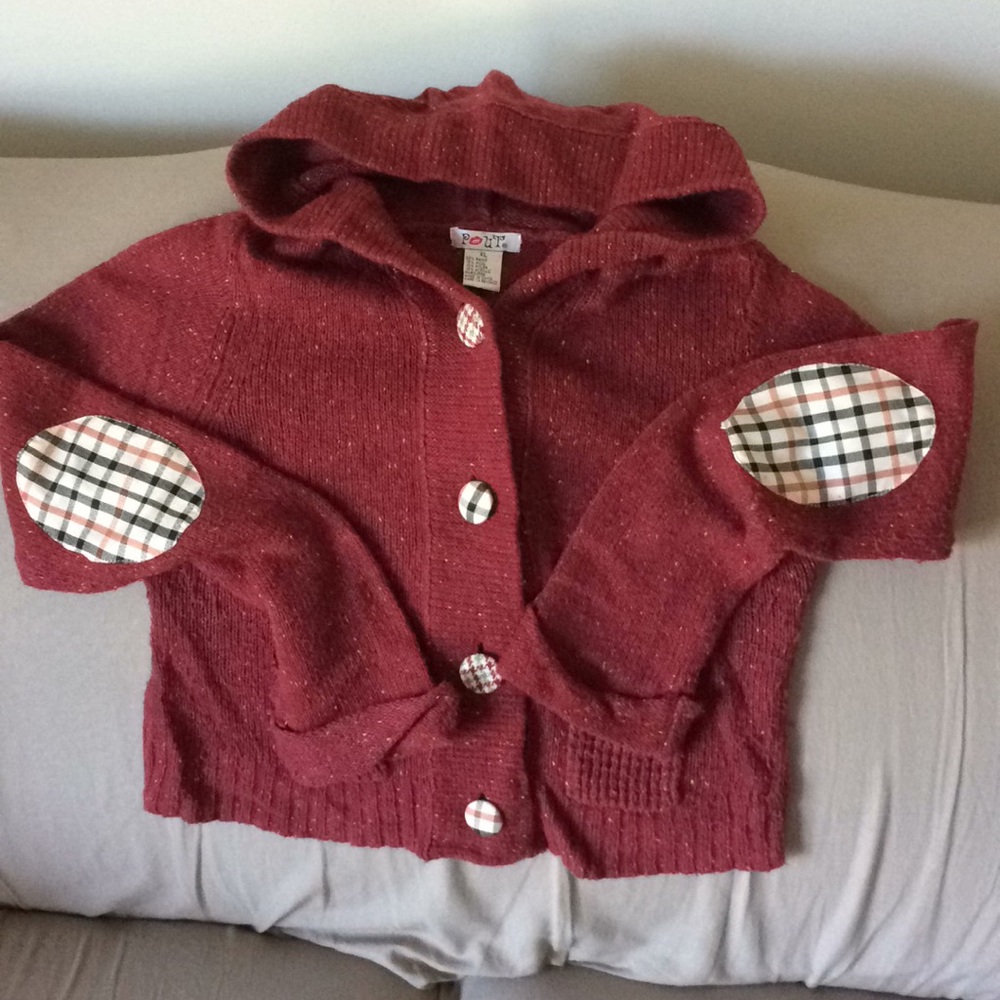 POUT Cotton/wool burgundy cardigan